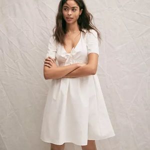 NWT Madewell Tie-front Mini Dress in Lighthouse